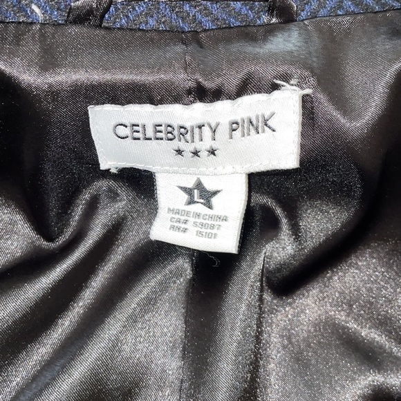 Celebrity Pink large Coat color blue closure zipper and buttons with hoodie - Picture 11 of 13